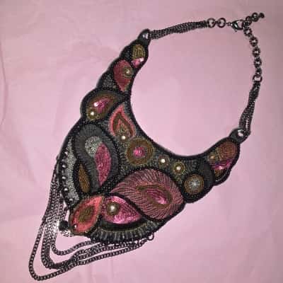 Mimco Womens Beaded Bib Necklace Multicoloured 