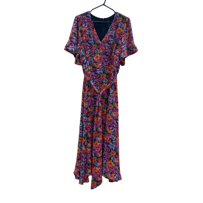 Taking Shape Womens Size 16 Ditsy Floral Chiffon Wrap Dress