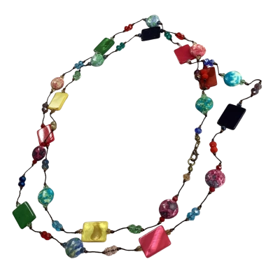 Handmade Resin & Glass Beaded Statement Necklace