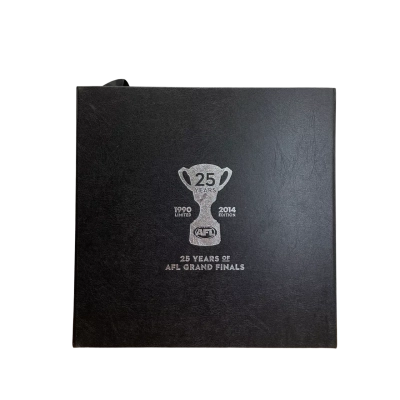 25 Years of AFL Grand Finals" limited edition collector's book and DVD box set. 