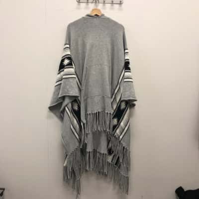 Thrills Mens  Size L / XL Poncho Black  / Grey 
