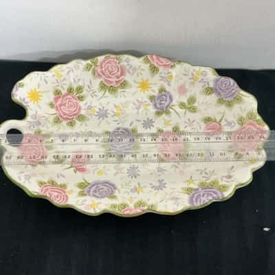 Vintage Tominaga Original Floral Ceramic Dish 