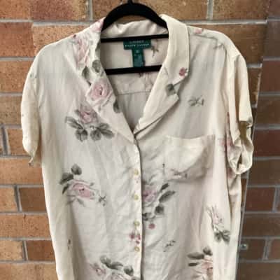 Ralph Lauren Womens  Size 12 Short Sleeve Top Floral 