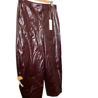M&S Womens  Size 14 Cropped Pants Maroon 