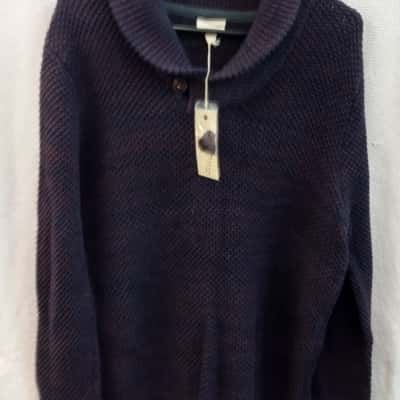 Mens Maddox Size L Jumper / Pullover Maroon / Navy Blue 