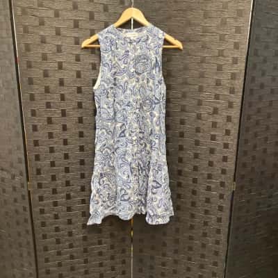 Witchery Womens  Size 8 Sleeveless Dress  Blue / White 