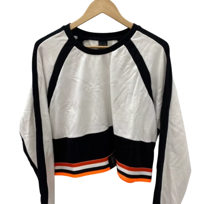 P.E Nation Womens  Size XXL Cropped Jumper Black  / Orange / White 