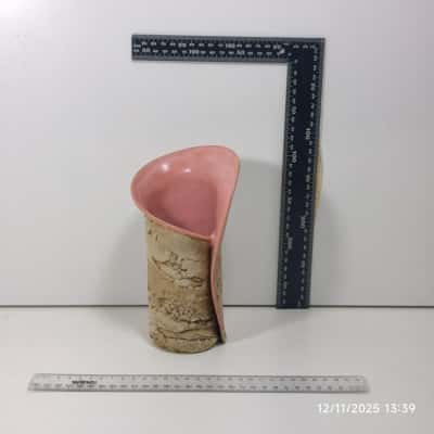 Leaf-Stamped Vase Artistic Signed Maurice Taylor Qld 