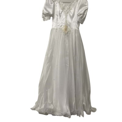  Womens Size 14-16 ( estimated) White Wedding Dress with Pearl and Sequin Details