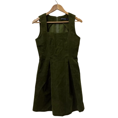 Dangerfield Womens Size 8 Pinafore Olive Green Dress