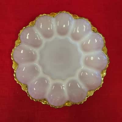 Milk Glass Egg Dish