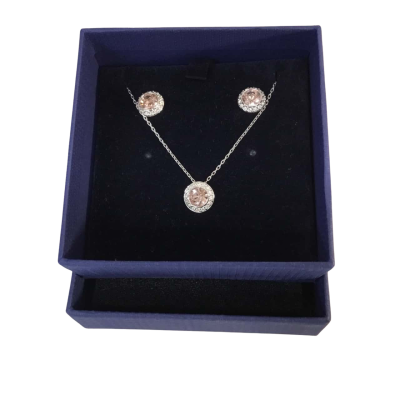  Carla Crystal Pendant Adjustable  and Earrings 