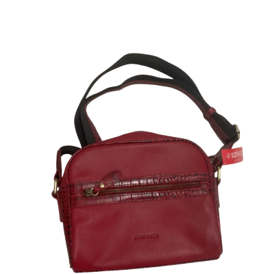 Womens Pierre Cardin Red Cross Body Bag With Snake Print Details