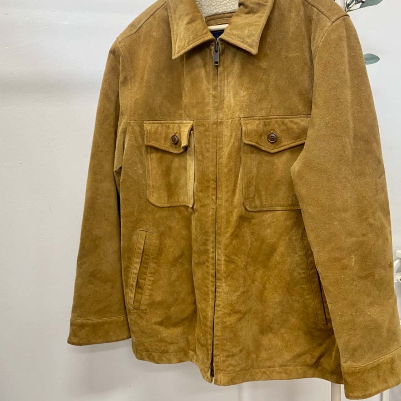 Vintage Gap Mens Leather Jacket Brown Size Large (s)