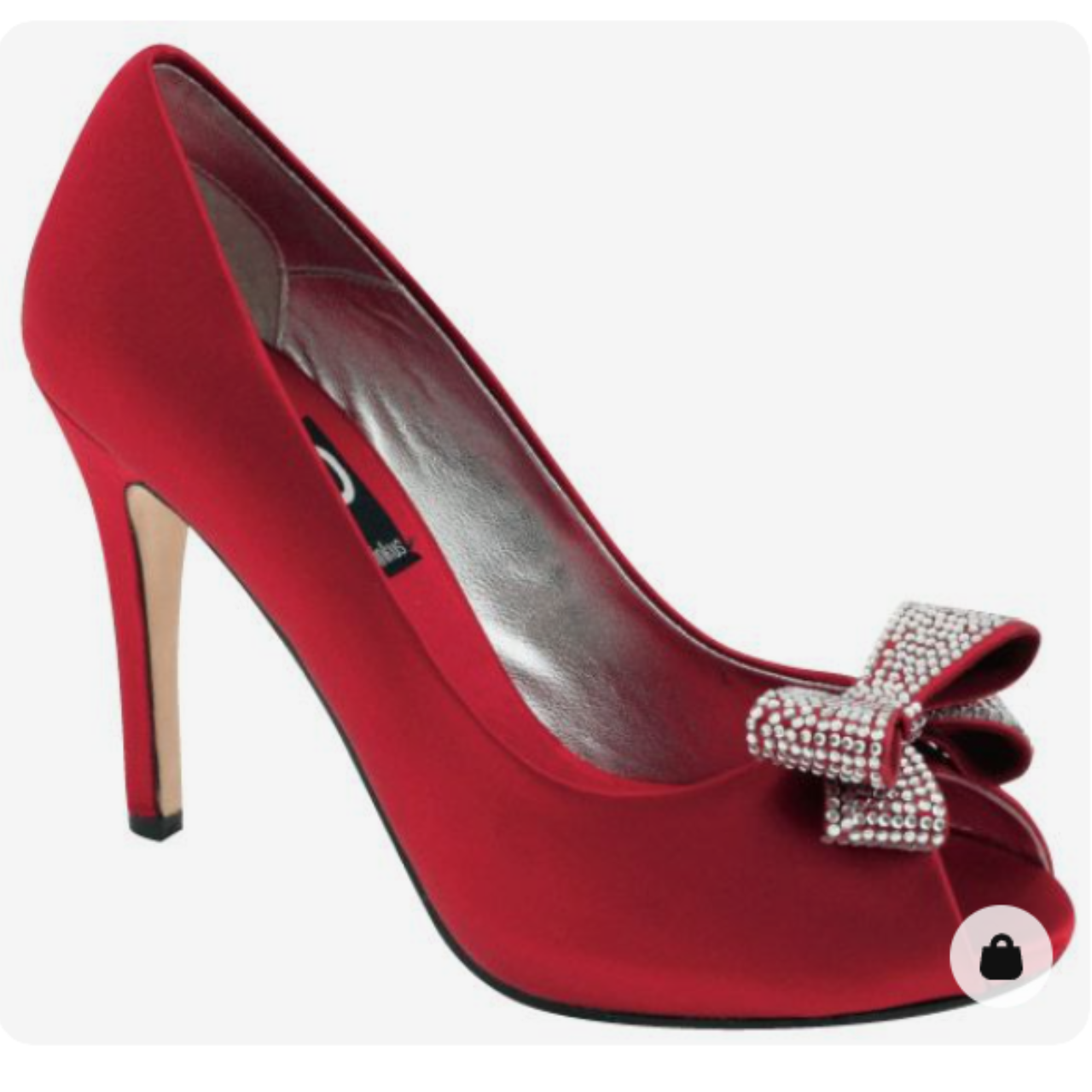 Alan Pinkus Red Silver Bow High Heels Shoes Size 8.5