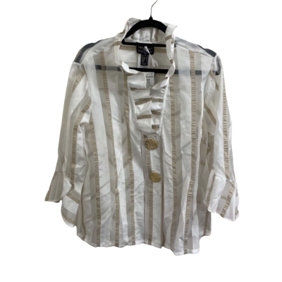 NEW Frank Lyman Womens  Size 14 Button Up Top White 