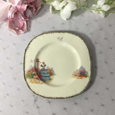 Vintage J Fryer & Son Tunstall "Rosalie" Crinoline Lady Square Side Plate
