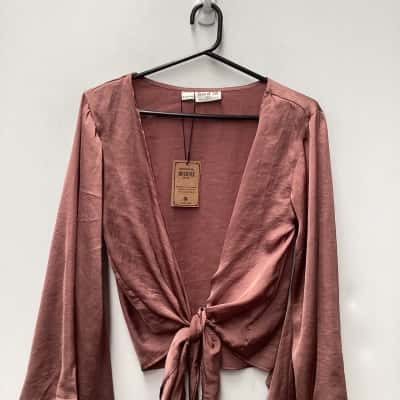 New - Tree of Life Womens Blouse Brown Size M/L