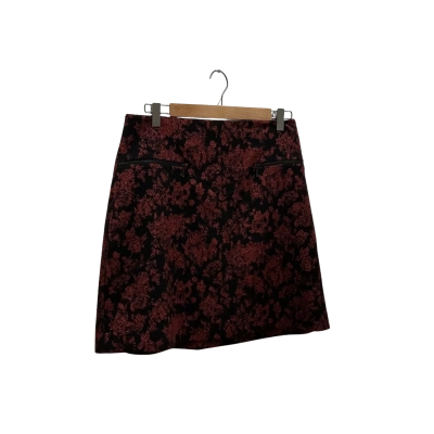 Cue Womens  Size 10 Mini Skirt Black / Floral / Red 