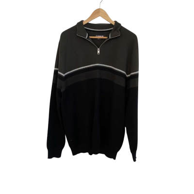 Connor Mens  Size XXL Quarter Zip Jumper Black  / Green / White 