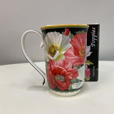 Poppies Fine China Mug 400mL