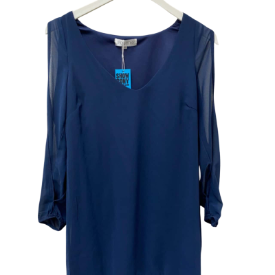 Showpony Womens Size 10 Midi Dress Navy Blue 