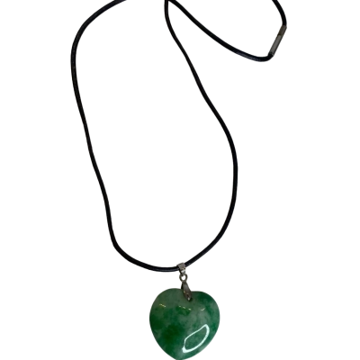 18KGP Womens Necklace Green / White Heart