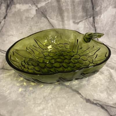 Indiana Glass- Green Grape Shaped Bowl