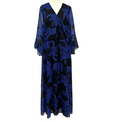 EuroEdit Womens  Size 14 Casual Dress / Maxi Dress / Shirt Dress Black  / Blue 