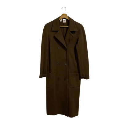 DKNY Womens Long Coat Size S Olive