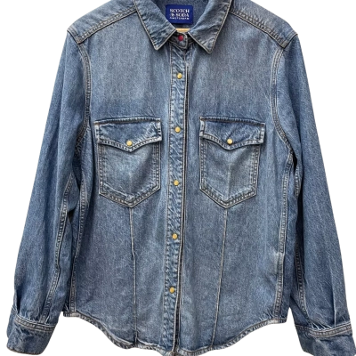 Scotch & Soda Mens Size M Long Sleeve Shirt Blue 