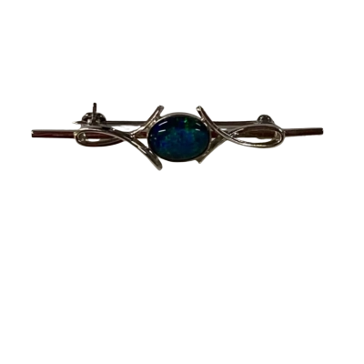 Opal Look Silver 925 Brooch 