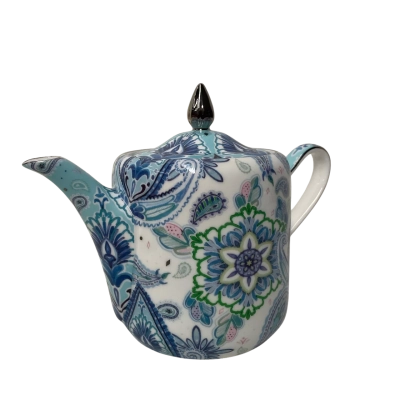 Tea set, seven piece teapot, 2 cups and saucers  box