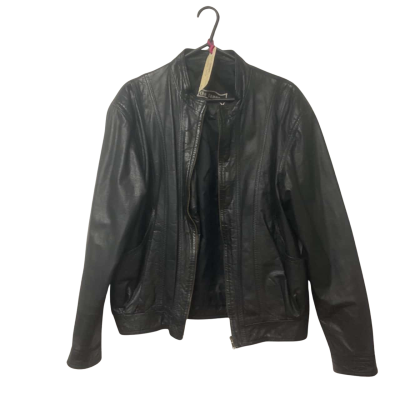  Unisex  The Tannery Size L Black Leather Jacket  