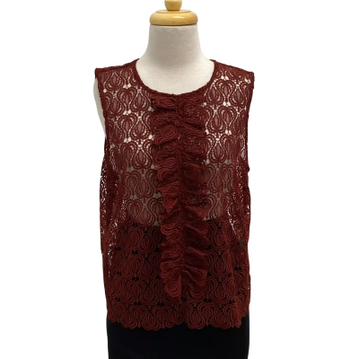 Witchery Lace Ruffle Top.  Size 14.  New with tags