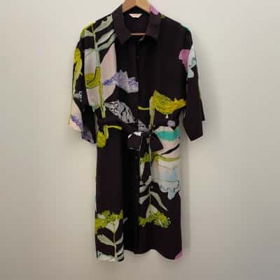 Gorman x Kaitlin Johnson Womens  Size 8 'Floret' Silk Blend Shirt Dress 