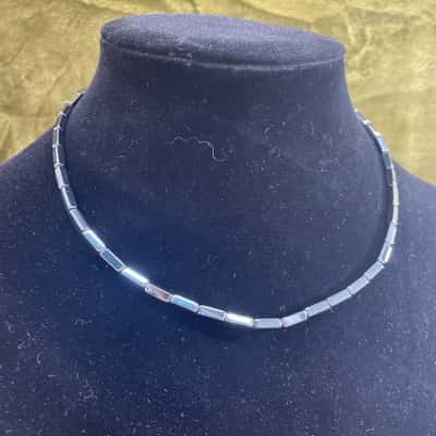 Hematite Necklace Rectangular Links 
