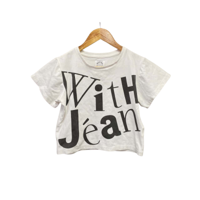 With Jean Womens  Size M Cropped Top White 