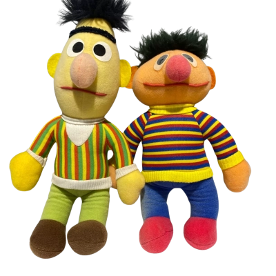 Bert and Ernie Playskool Sesame Street 90's Vintage Plush Toy Set