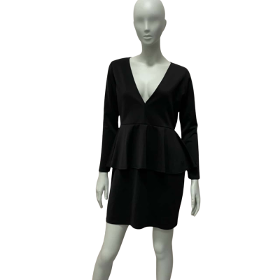 Boohoo Womens  Size 16 Cocktail Dress / Long Sleeve Dress / Midi Dress Black  