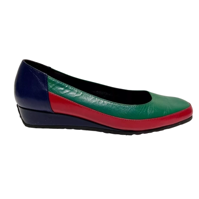 Luca Rossi Womens  Size 36 Flats Black  / Green / Maroon 