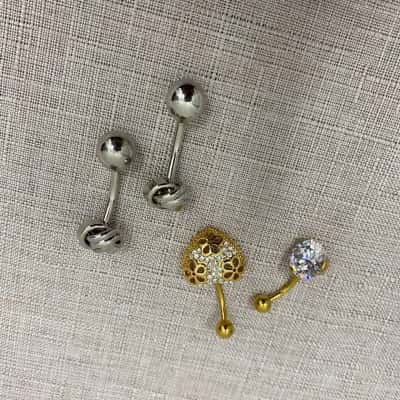 Unbranded Women's belly Bar Navel Ring 4 Pieces