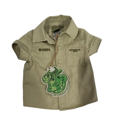  Kids Australia Zoo Size 3m Green Khaki Shirt 