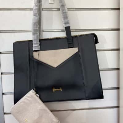Harrods Stand Alone Large Black  Shoulder / Tote Bag 