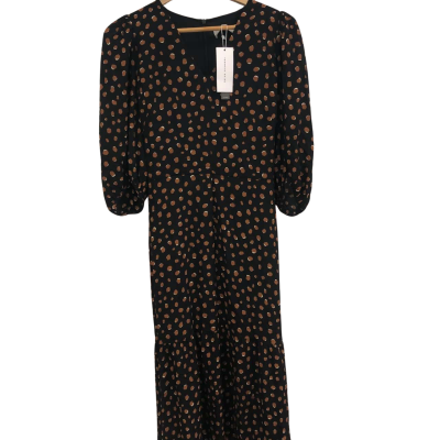 Veronika Maine Womens  Size 10 Midi Dress Black  / Brown BNWT$209