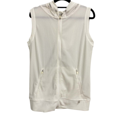 Lorna Jane Womens  Size L sleeveless front zipper White jacket