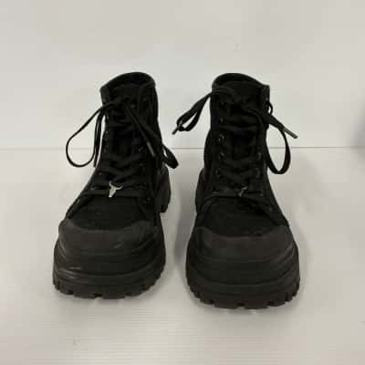 Windsor Smith Womens  Size 9 Sneakers Deserve Black Canvas Chunky Boot