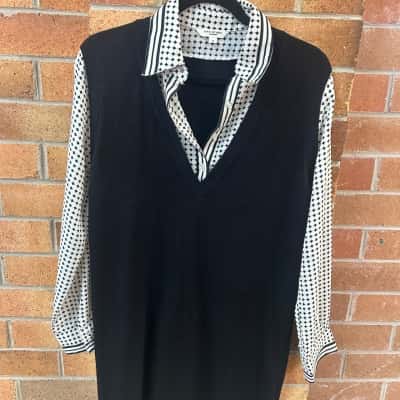 Max Studio Womens  Size S Black Vested Mini Dress   