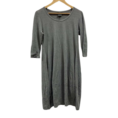 Valia Womens Size L Short Sleeve Dress Grey