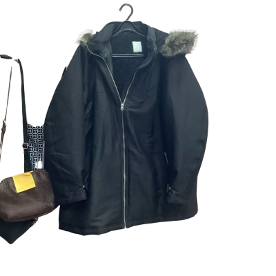 Avella Womens Size 24 Black Hooded Jacket